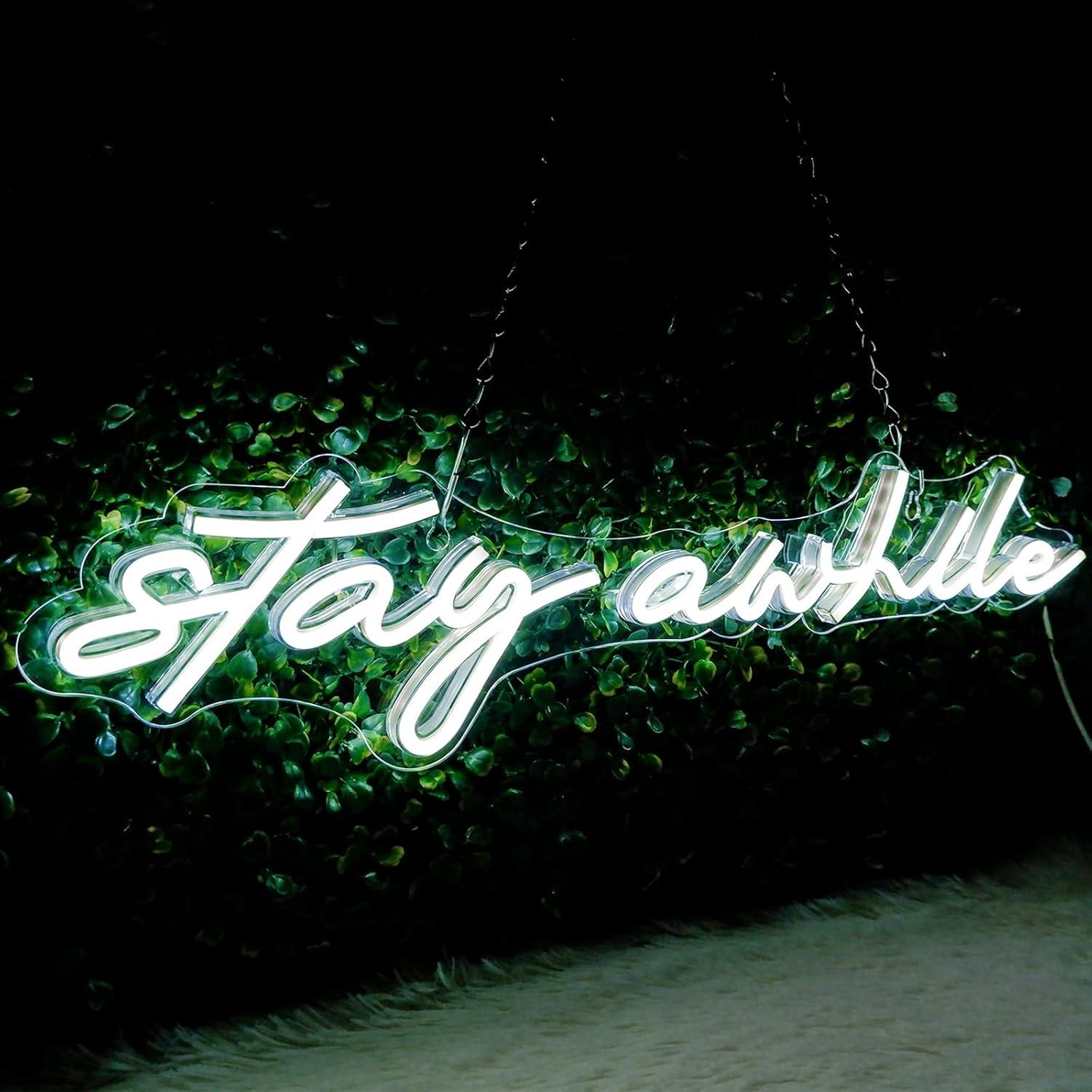 Led Lighting Wall Decor - Insegne al Neon 'Stay Awhile' con