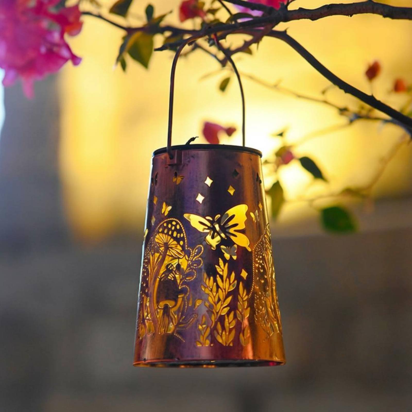 Lighting Decoration Outdoor - Lanterna da Giardino con Motivo Floreale,