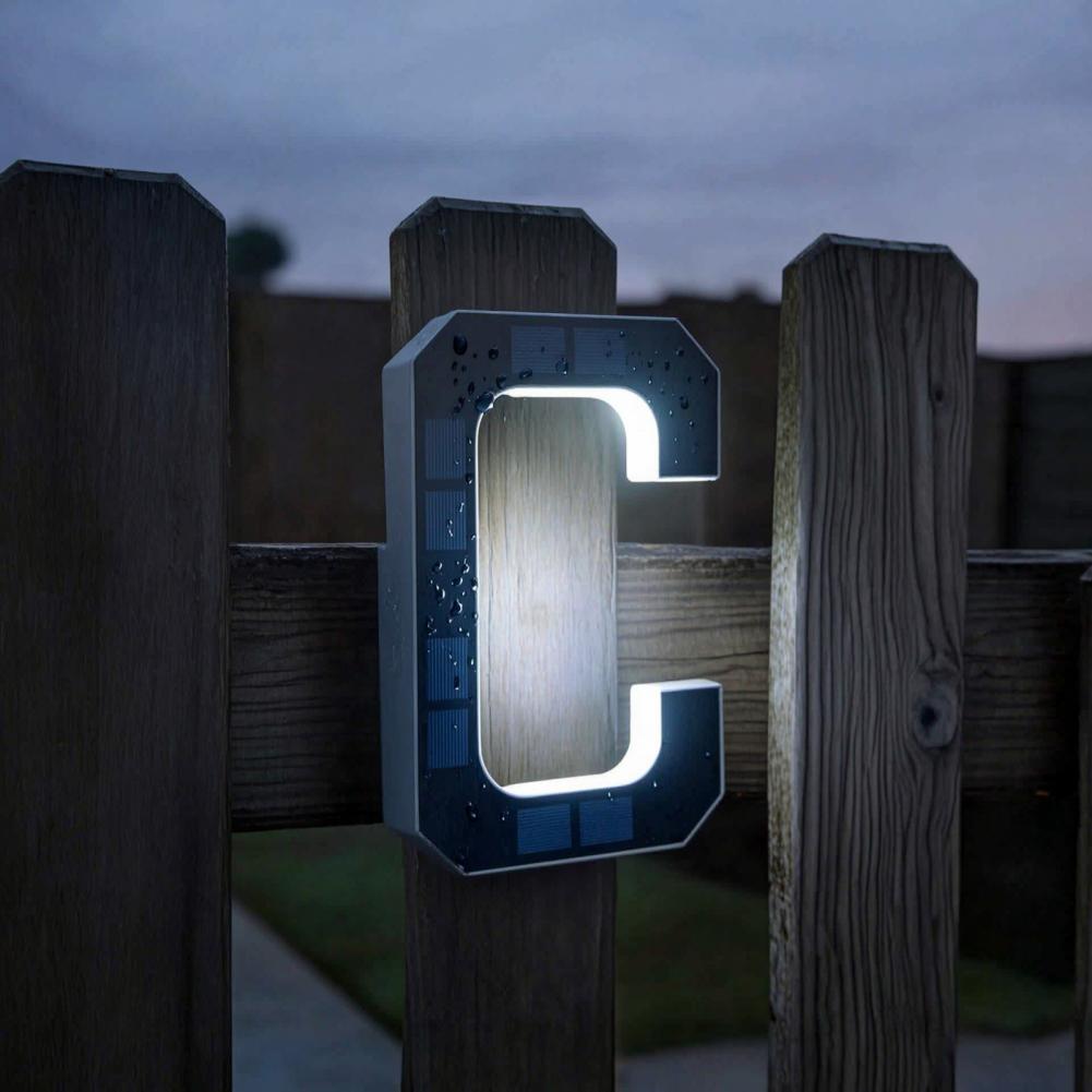 Lighting Decor For House - Targa Solare con Numero Civico, Lettere
