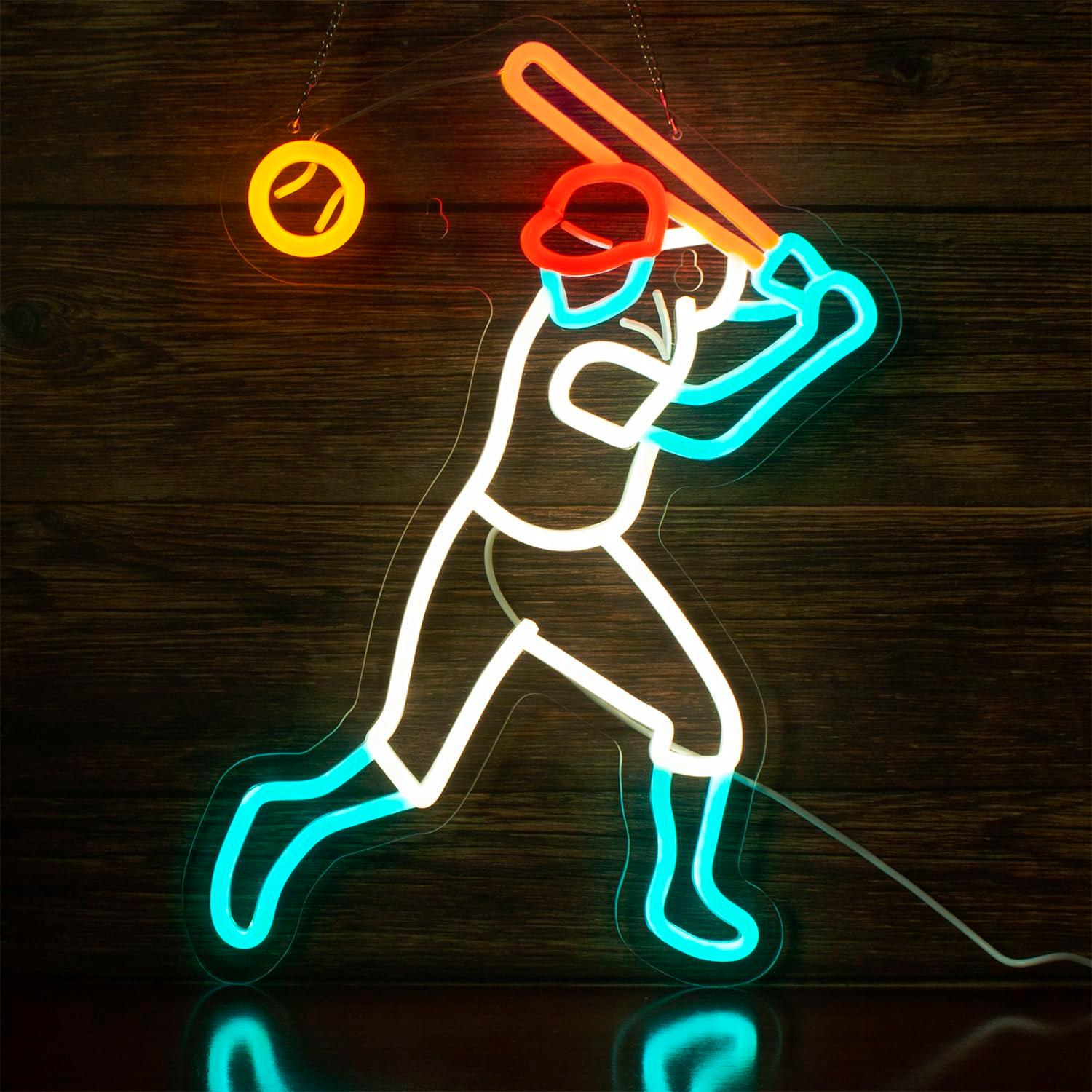 Led Lighting Wall Decor - Insegna al neon a tema baseball,