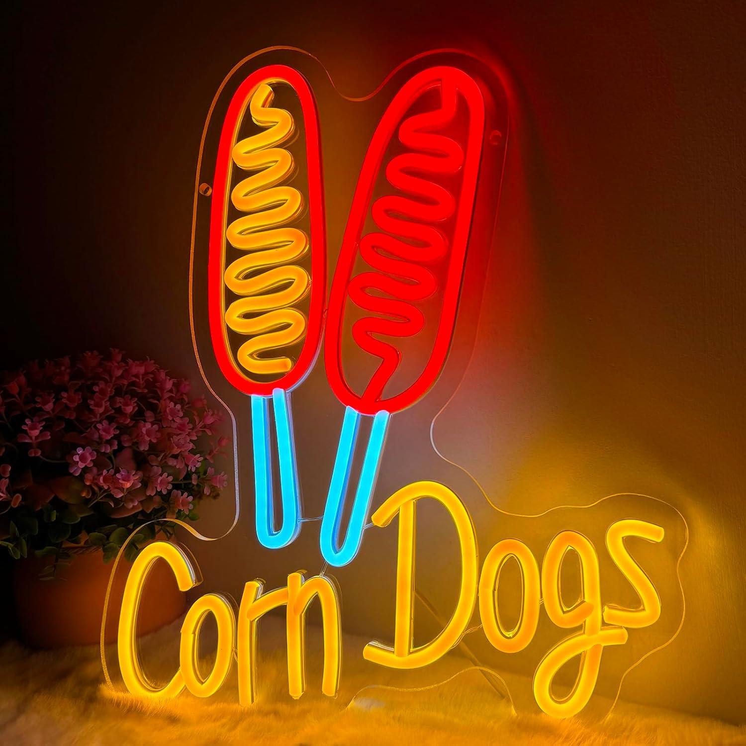 Led Lighting Wall Decor - Insegna al Neon Corn Dog, Luci
