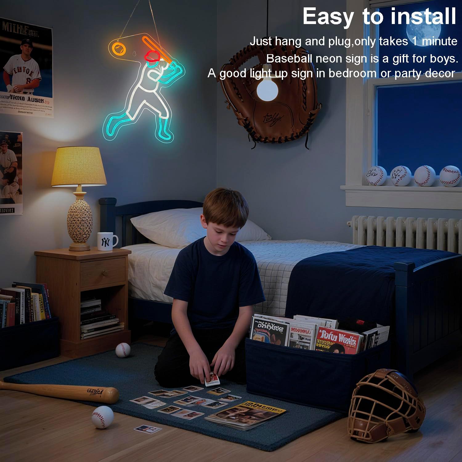 Insegna al neon a tema basebal - Led Lighting Wall Decor recensione e prezzo